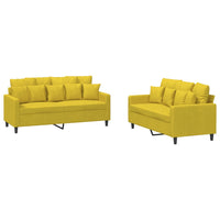 Set di Divani 2 pz con Cuscini giallo in Vellutocod mxl 104349