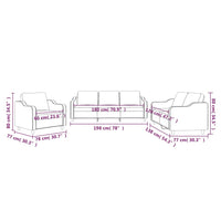 Set di Divani 3 pz con Cuscini Grigio Scuro in Tessuto 3201771