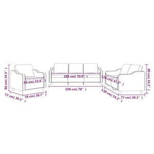 Set di Divani 3 pz con Cuscini Marrone in Tessuto 3201773