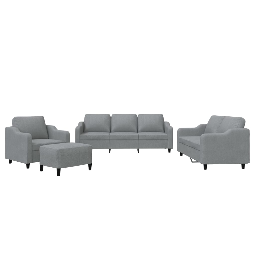 Set di Divani 4 pz con Cuscini Grigio Chiaro in Tessutocod mxl 104146