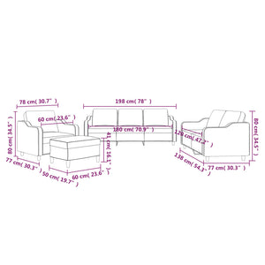 Set di Divani 4 pz con Cuscini Grigio Chiaro in Tessuto 3201778