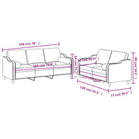 Set Divani 2 pz con Cuscini Tortora in Tessuto 3201857