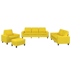 Set di Divani 4 pz Giallo Chiaro in Tessuto 3201879