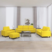 Set di Divani 4 pz Giallo Chiaro in Tessuto 3201879