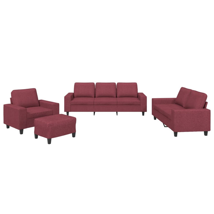 Set di Divani 4 pz Rosso Vino in Tessutocod mxl 107074