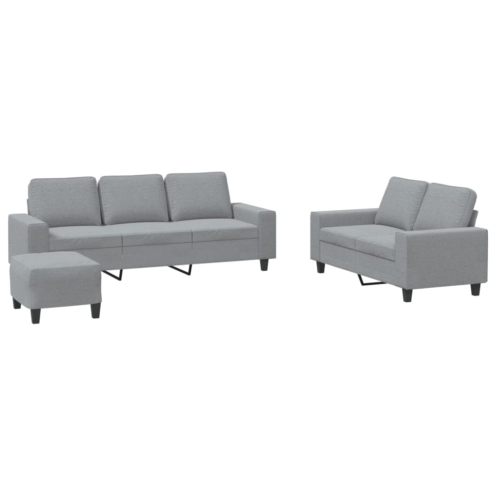 Set di Divani 3 pz Grigio Chiaro in Tessutocod mxl 83139