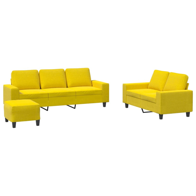 Set di Divani 3 pz Giallo Chiaro in Tessutocod mxl 107080