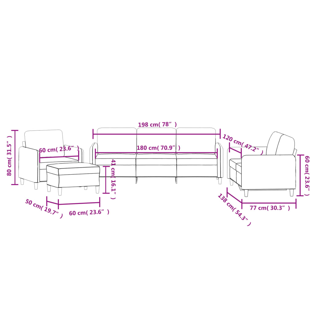 Set di Divani 4 pz Grigio Scuro in Velluto 3201945