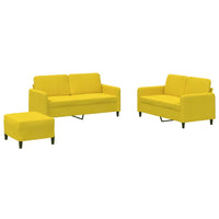 Set di Divani 3 pz Giallo in Velluto 3201990