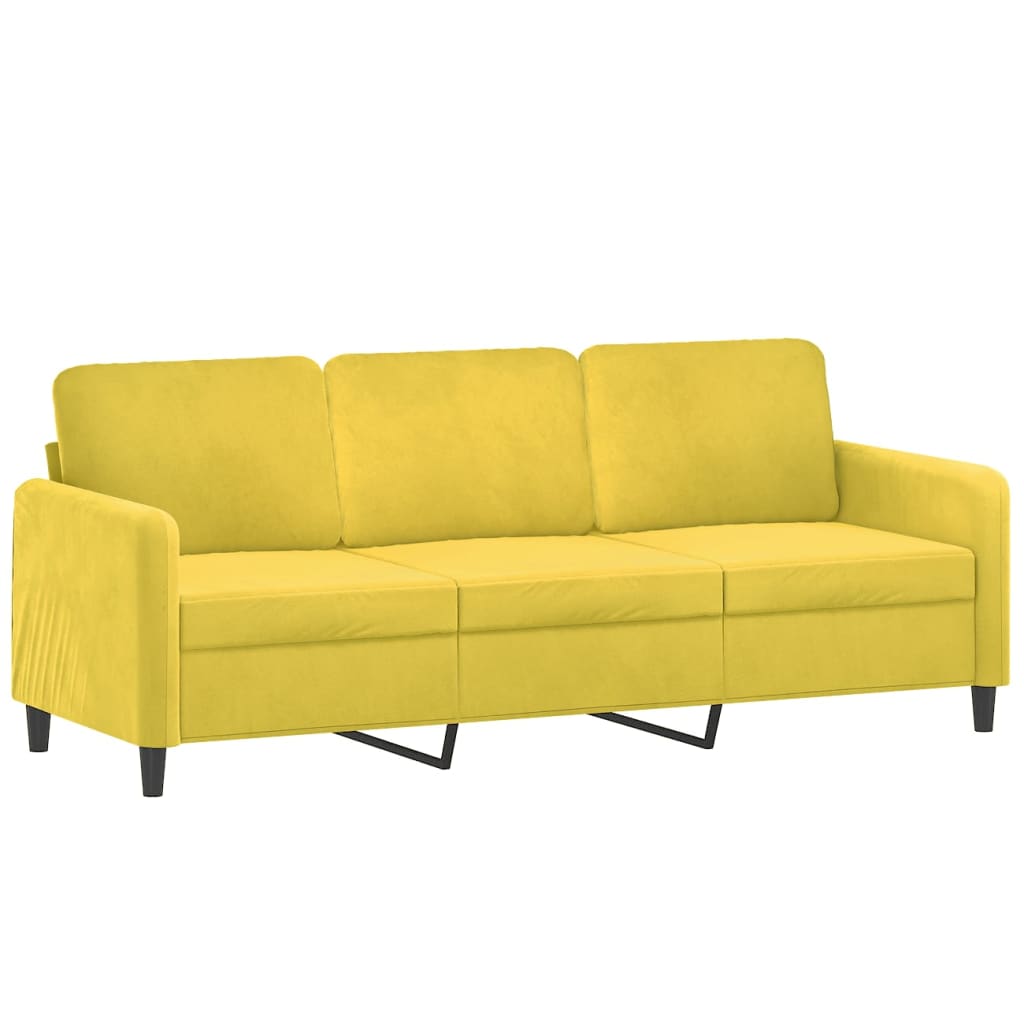 Set di Divani 2 pz con Cuscini Giallo in Velluto 3202040