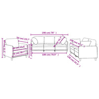 Set di Divani 3 pz con Cuscini Grigio Scuro in Tessuto 3202071