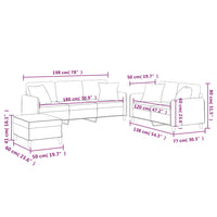 Set Divani 3 pz con Cuscini Grigio Chiaro in Tessuto 3202142