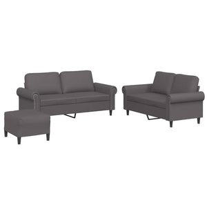 Set di Divani 3 pz con Cuscini Grigio in Similpelle 3202157