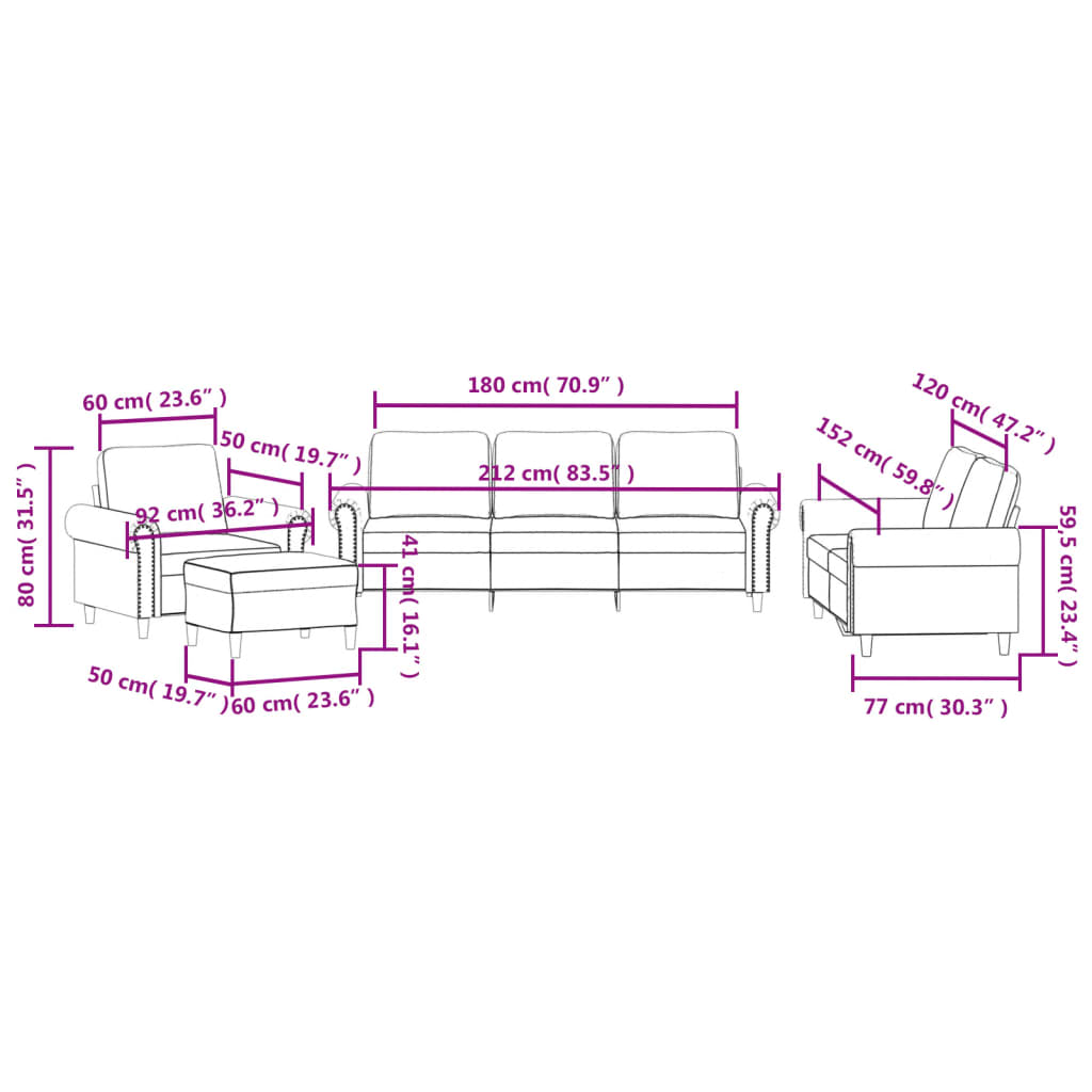 Set di Divani 4 pz con Cuscini Grigio Chiaro in Velluto 3202180