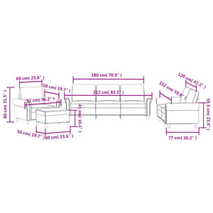 Set di Divani 4 pz con Cuscini Grigio Chiaro in Velluto 3202180