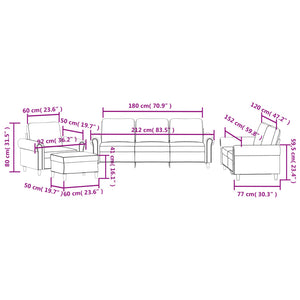 Set di Divani 4 pz con Cuscini Rosso Vino in Velluto 3202184