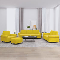 Set di Divani 4 pz con Cuscini giallo in Velluto 3202186