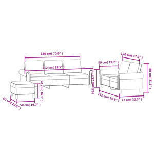 Set di Divani 3 pz con Cuscini Verde scuro in Velluto 3202262