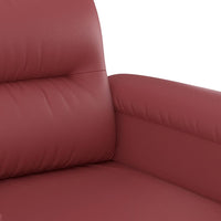 Set di Divani 3 pz con Cuscini Rosso Vino in Similpelle 3202370