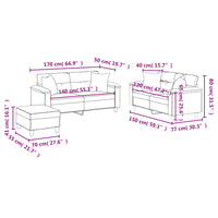 Set di Divani 3 pz con Cuscini Cappuccino in Similpelle 3202381