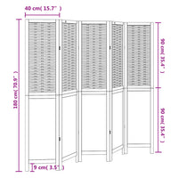 Divisorio Ambienti 5 Pannelli Marrone Scuro Massello Paulownia 358710