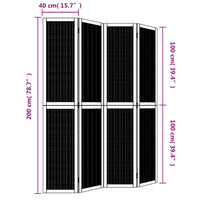 Divisorio Ambienti 4 Pannelli Marrone Legno Massello Paulownia 358819