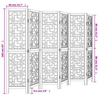 Divisorio Ambienti 6 Pannelli Marrone Legno Massello Paulownia 358873