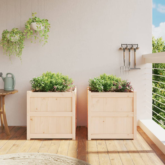 Fioriere da Giardino 2 pz in Legno Massello di Pino 837425