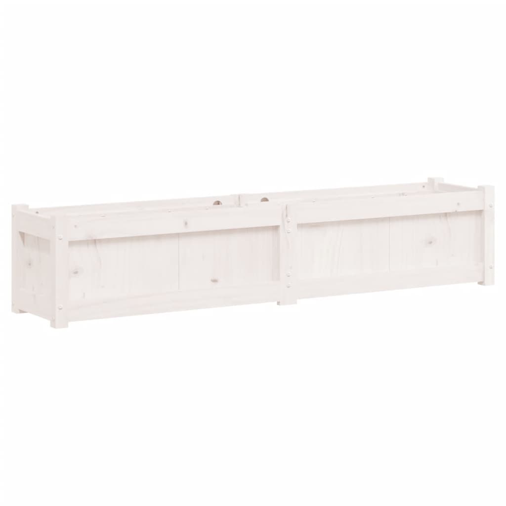 Fioriera da Giardino Bianca 150x31x31 cm Legno Massello di Pinocod mxl 85005