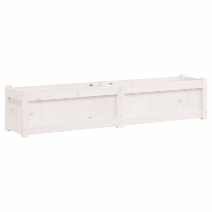 Fioriera da Giardino Bianca 150x31x31 cm Legno Massello di Pinocod mxl 85005