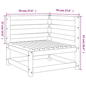 Divano Angolare da Giardino 70x70x67cm Legno Massello di Pino 837900