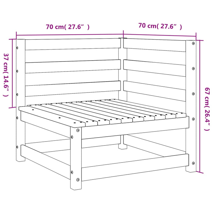 Divano Angolare da Giardino 70x70x67cm Legno Massello di Pino 837900