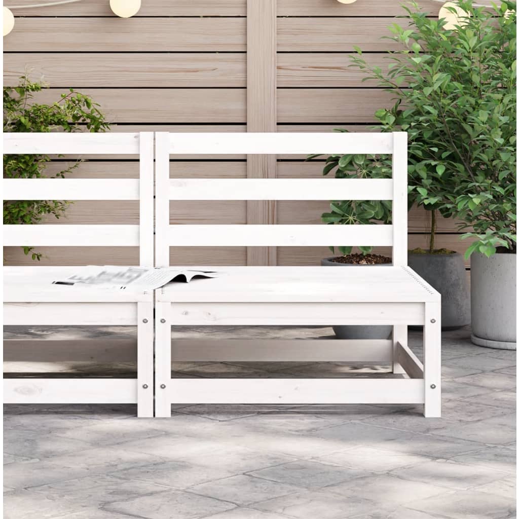 Divano Giardino Senza Braccioli Bianco 70x70x67cm Massello Pino 837915