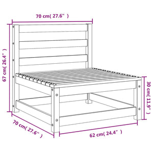 Divano Giardino Senza Braccioli Bianco 70x70x67cm Massello Pino 837915