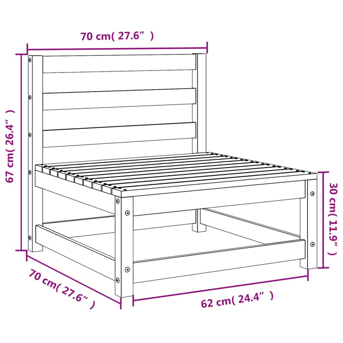 Divani Senza Braccioli Giardino 2pz Marrone Cera 70x70x67 Pino 837925