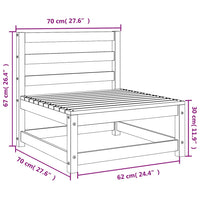 Divani da Giardino Senza Braccioli 3pz 70x70x67cm Bianchi Pino 837929