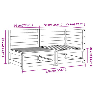 Divano da Giardino a 2 Posti in Legno Massello di Pino 837942