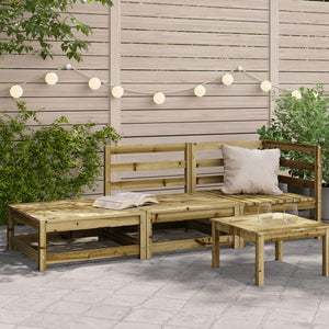 Divano Giardino con Poggiapiedi 2 Sedute Legno Impregnato Pino 837976