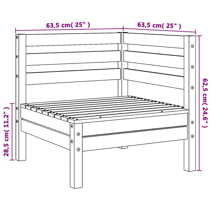 Divano Angolare da Giardino in Legno Massello di Pino 837977