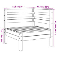 Divano Angolare da Giardino Marrone Cera in Legno Massello Pino 837981