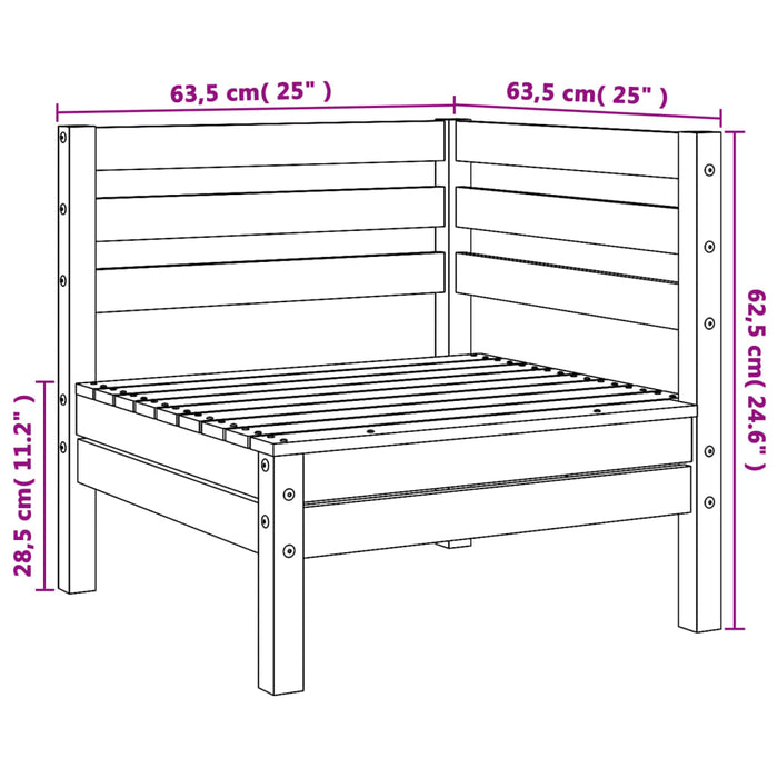 Divani Angolari da Giardino 2pz in Legno Massello di Douglas 837989