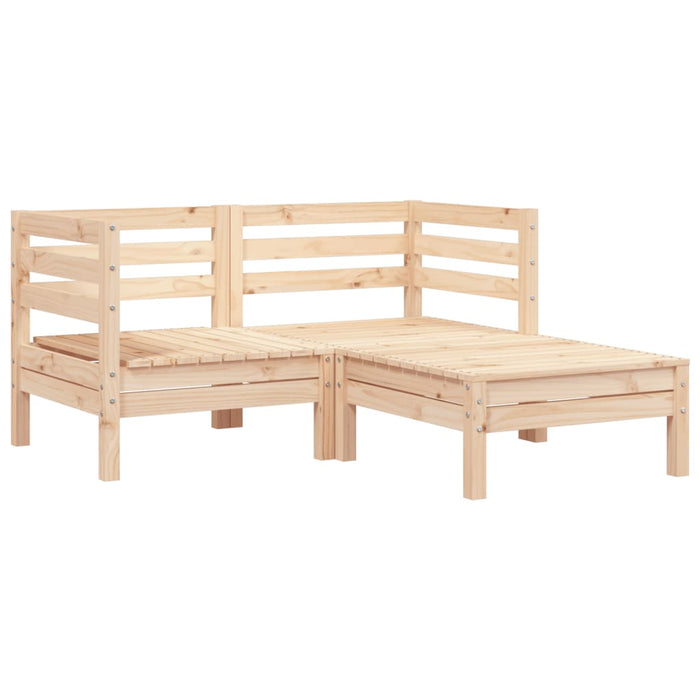 Divano da Giardino 2 Posti con Poggiapiedi Legno Massello Pino 838019