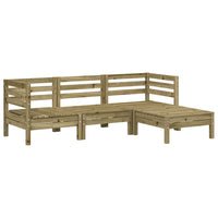 Divano da Giardino 3 Posti con Poggiapiedi Legno Massello Pinocod mxl 113962