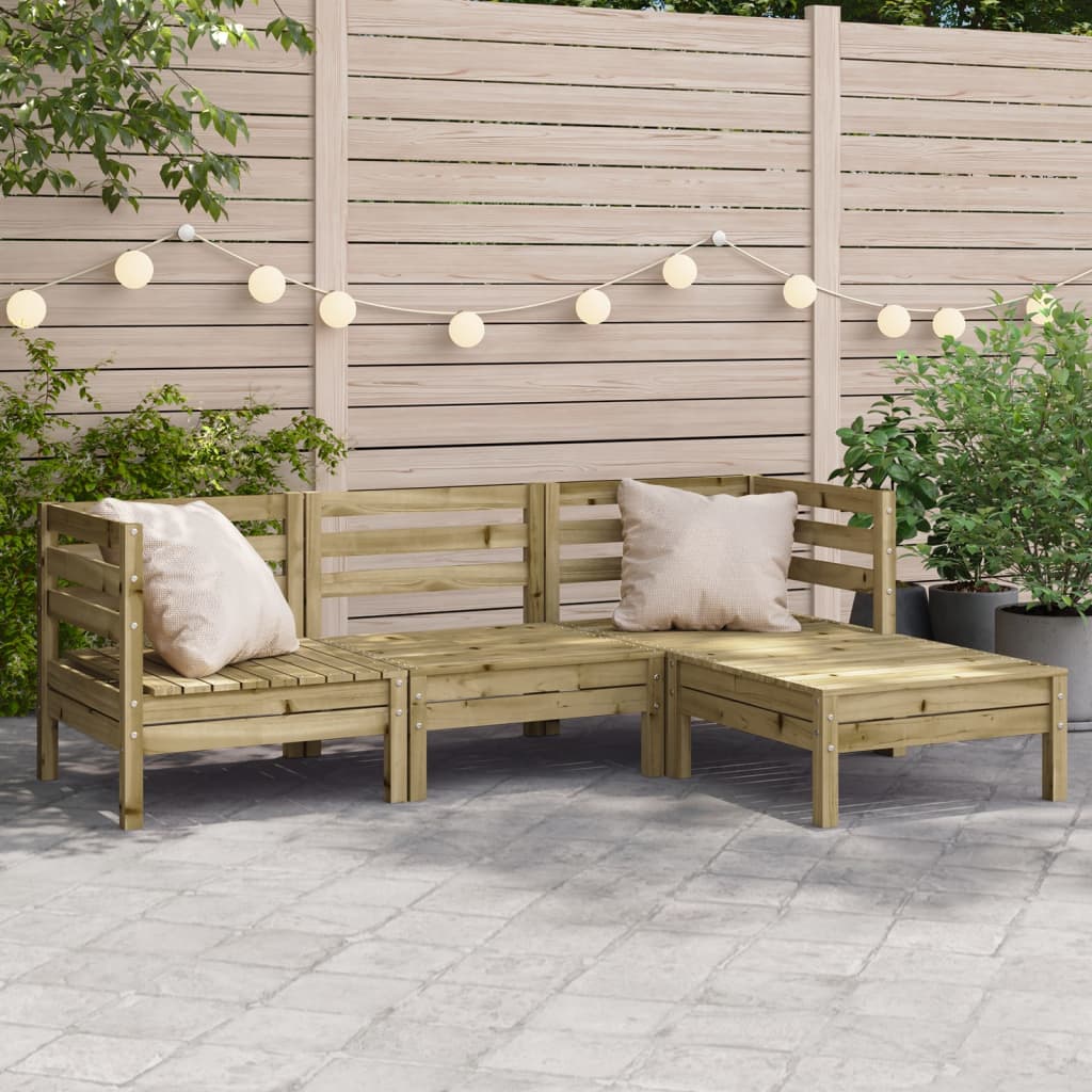 Divano da Giardino 3 Posti con Poggiapiedi Legno Massello Pinocod mxl 113962