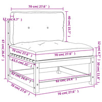 Divani Giardino Senza Braccioli con Cuscini 2 pz Legno Douglas 838091