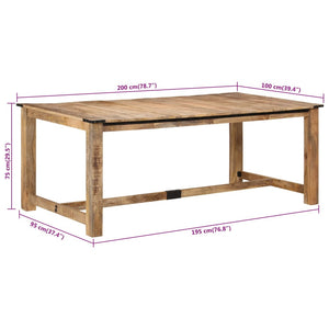 Tavolo da Pranzo 200x100x75 cm in Legno Massello di Mango 358950