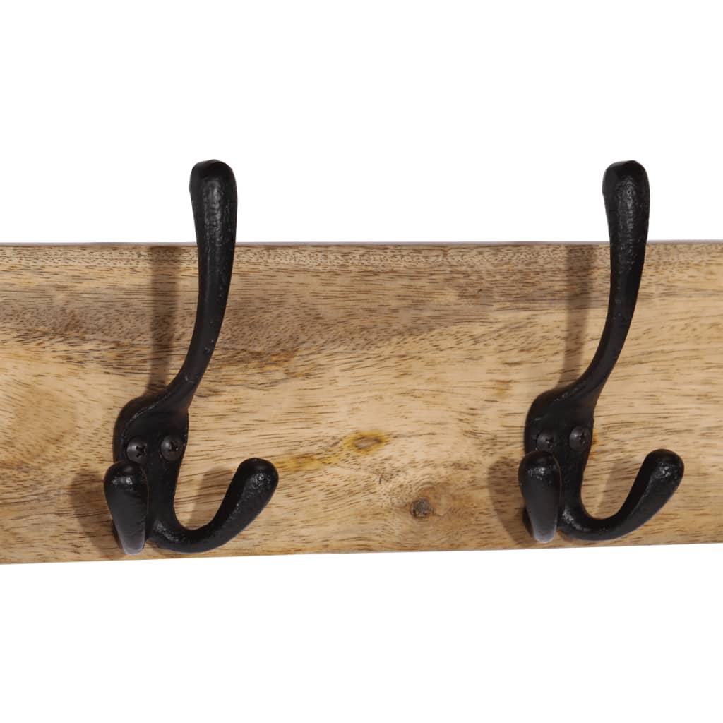 Appendiabiti da Parete con 4 Ganci in Legno Massello di Mango 358956