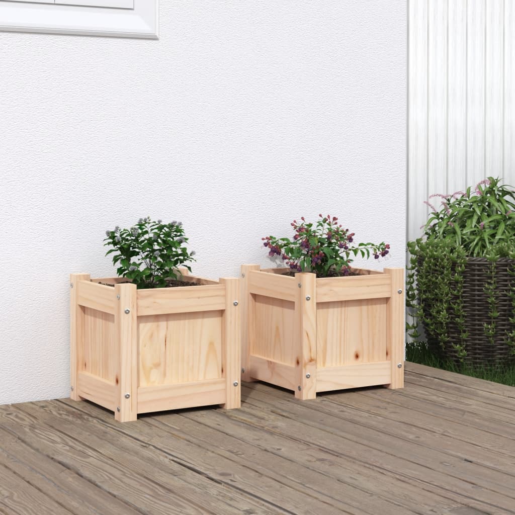 Fioriere da Giardino 2 pz in Legno Massello di Pino 837395