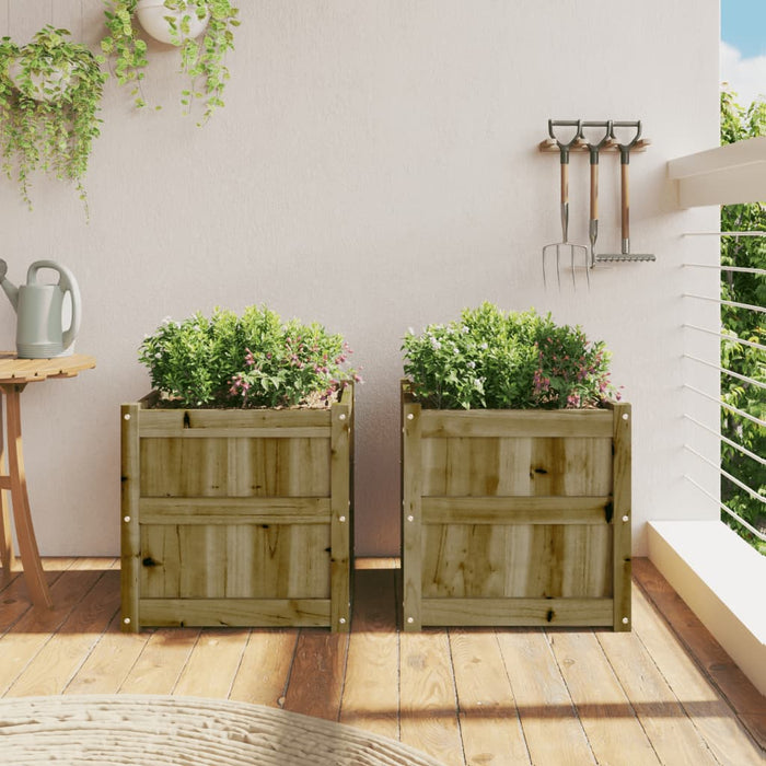 Fioriere da Giardino 2 pz in Legno di Pino Impregnato 837423