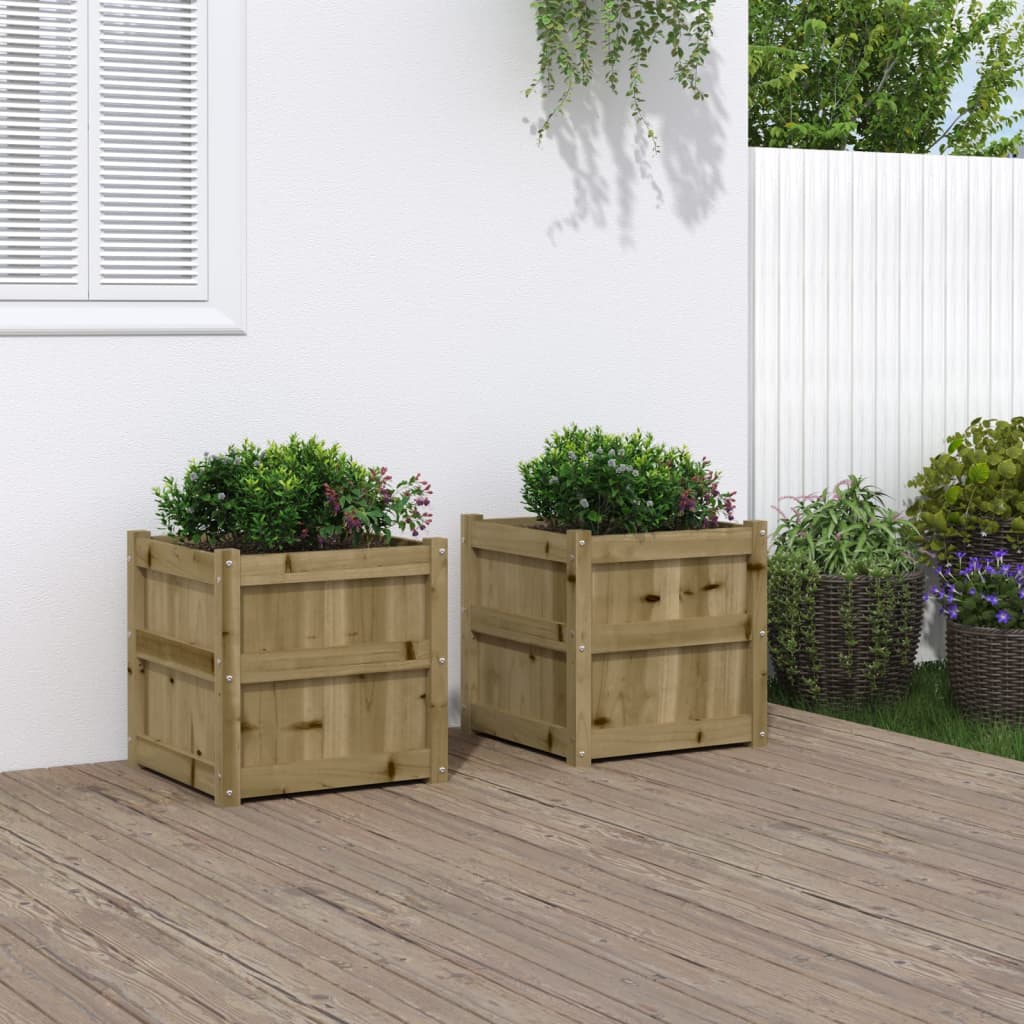 Fioriere da Giardino 2 pz in Legno di Pino Impregnato 837423